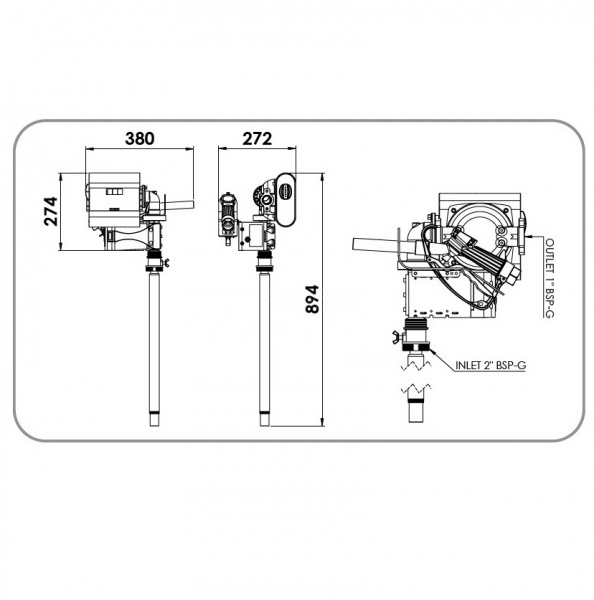 Заправочный комплект для дизеля 12 в Adam Pumps Drum Tech 40 12V DT40201