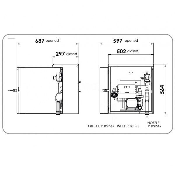 Топливораздаточная колонка для дизеля 220 в Adam Pumps Armadillo 60 230V AR60012